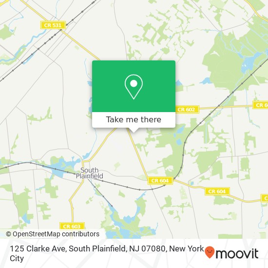 Mapa de 125 Clarke Ave, South Plainfield, NJ 07080