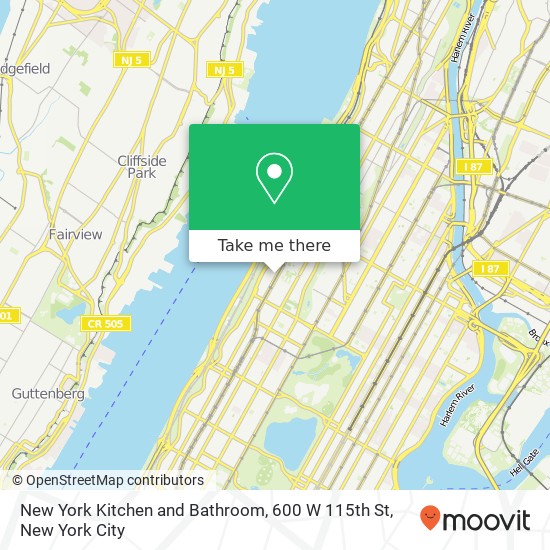 Mapa de New York Kitchen and Bathroom, 600 W 115th St