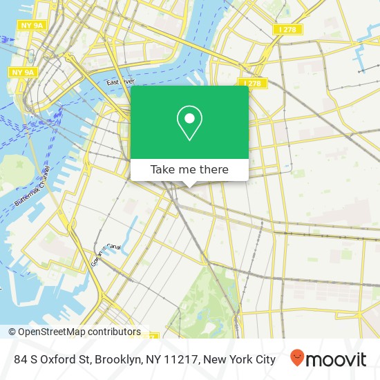 Mapa de 84 S Oxford St, Brooklyn, NY 11217