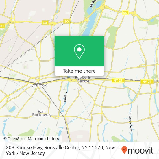 Mapa de 208 Sunrise Hwy, Rockville Centre, NY 11570