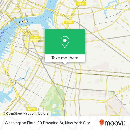 Washington Flats, 90 Downing St map