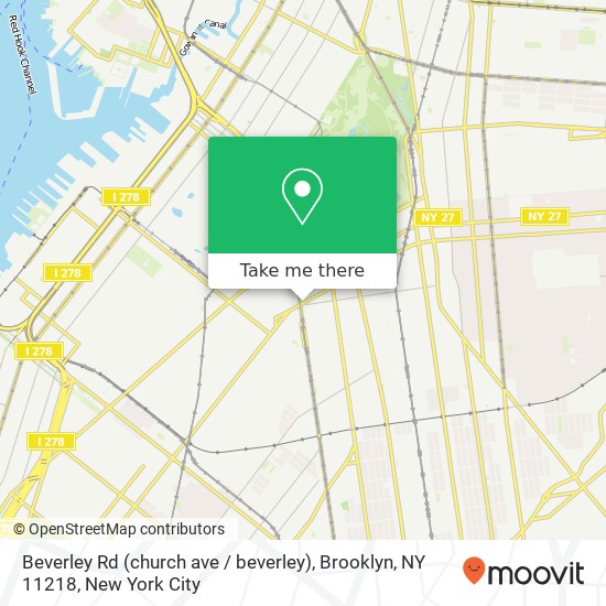 Mapa de Beverley Rd (church ave / beverley), Brooklyn, NY 11218
