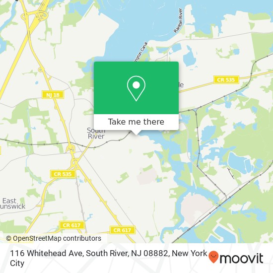 Mapa de 116 Whitehead Ave, South River, NJ 08882