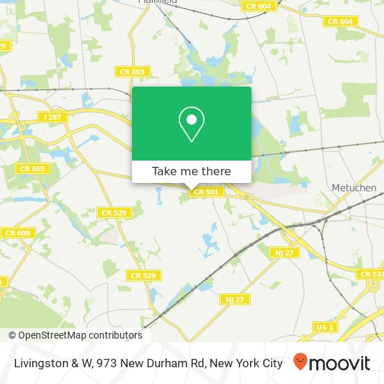 Mapa de Livingston & W, 973 New Durham Rd