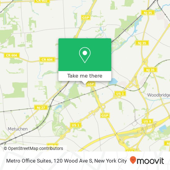 Mapa de Metro Office Suites, 120 Wood Ave S