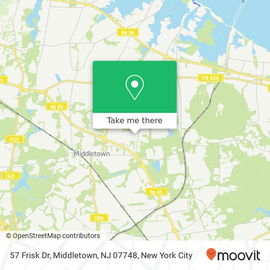Mapa de 57 Frisk Dr, Middletown, NJ 07748