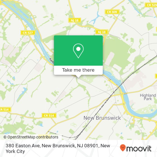 Mapa de 380 Easton Ave, New Brunswick, NJ 08901