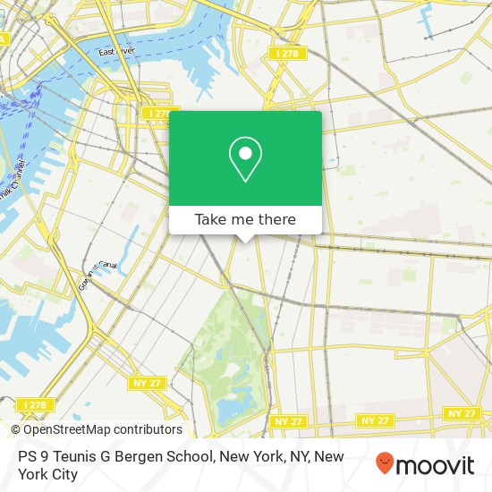 Mapa de PS 9 Teunis G Bergen School, New York, NY