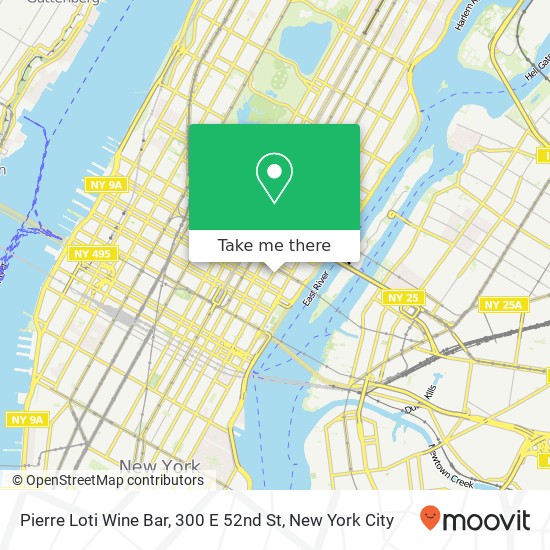 Mapa de Pierre Loti Wine Bar, 300 E 52nd St