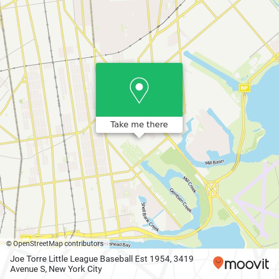 Mapa de Joe Torre Little League Baseball Est 1954, 3419 Avenue S