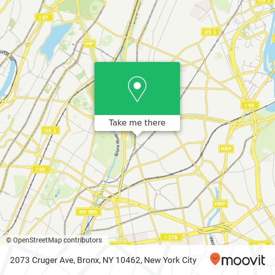 Mapa de 2073 Cruger Ave, Bronx, NY 10462