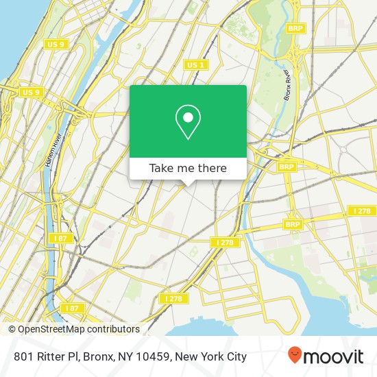 Mapa de 801 Ritter Pl, Bronx, NY 10459