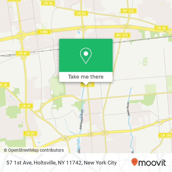Mapa de 57 1st Ave, Holtsville, NY 11742