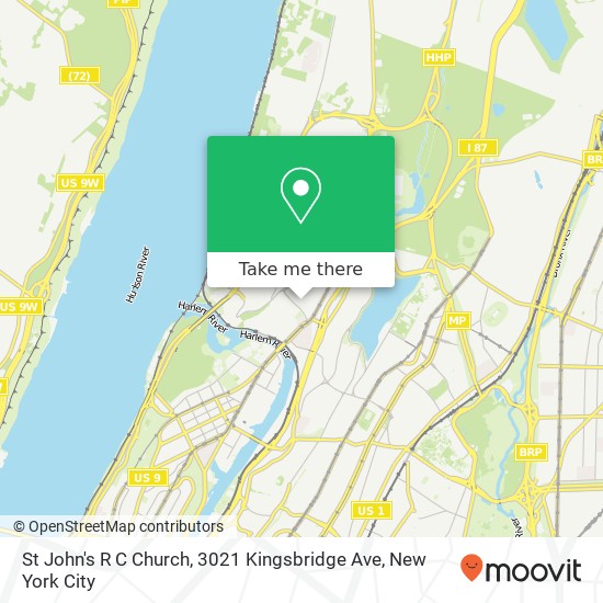 Mapa de St John's R C Church, 3021 Kingsbridge Ave