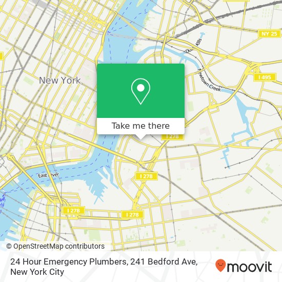 24 Hour Emergency Plumbers, 241 Bedford Ave map