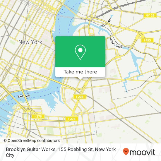Mapa de Brooklyn Guitar Works, 155 Roebling St