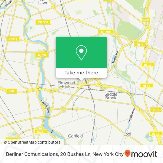 Mapa de Berliner Comunications, 20 Bushes Ln
