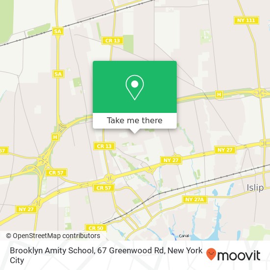 Mapa de Brooklyn Amity School, 67 Greenwood Rd