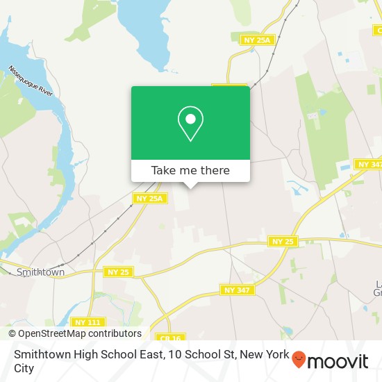 Smithtown High School East, 10 School St map