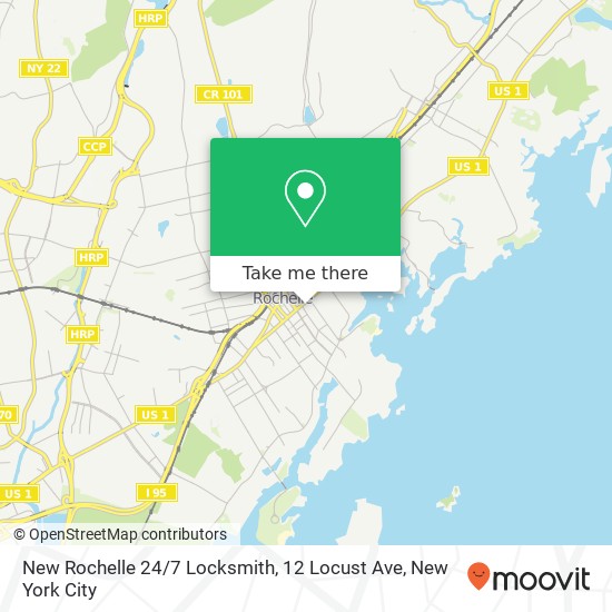 New Rochelle 24 / 7 Locksmith, 12 Locust Ave map