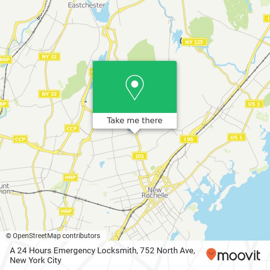 Mapa de A 24 Hours Emergency Locksmith, 752 North Ave