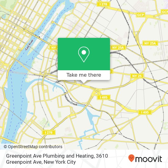 Greenpoint Ave Plumbing and Heating, 3610 Greenpoint Ave map