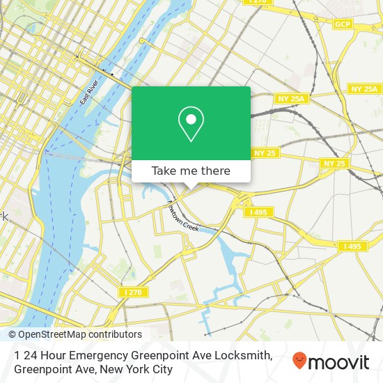 Mapa de 1 24 Hour Emergency Greenpoint Ave Locksmith, Greenpoint Ave