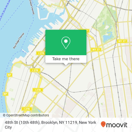 Mapa de 48th St (10th 48th), Brooklyn, NY 11219