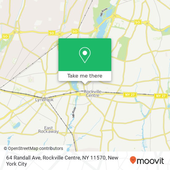 Mapa de 64 Randall Ave, Rockville Centre, NY 11570