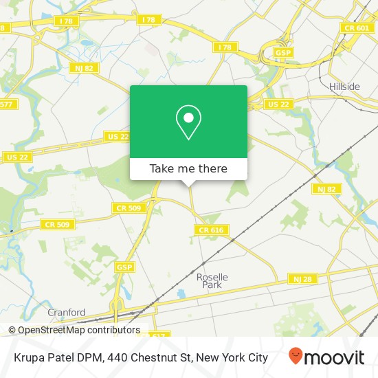 Mapa de Krupa Patel DPM, 440 Chestnut St