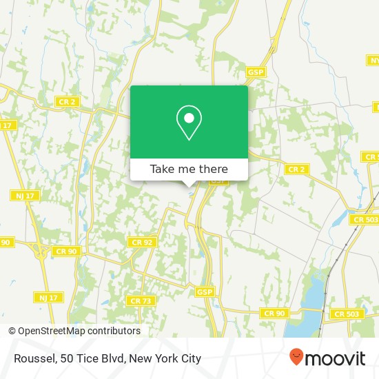 Roussel, 50 Tice Blvd map