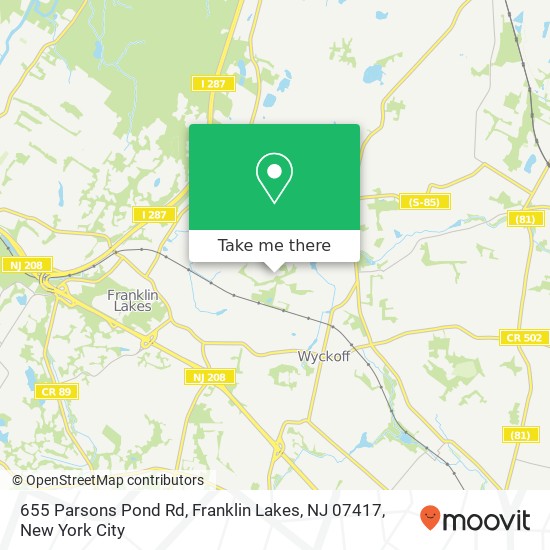 655 Parsons Pond Rd, Franklin Lakes, NJ 07417 map