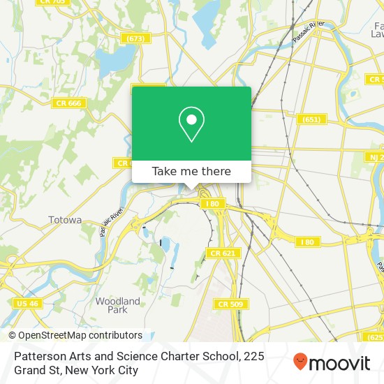 Mapa de Patterson Arts and Science Charter School, 225 Grand St