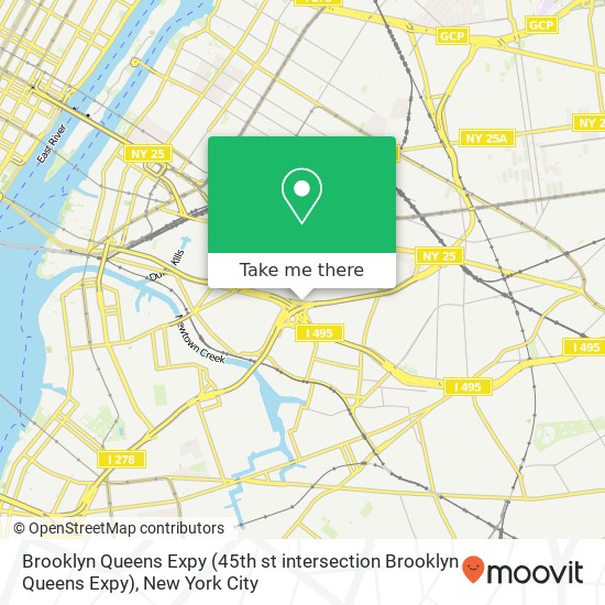 Mapa de Brooklyn Queens Expy (45th st intersection Brooklyn Queens Expy), Woodside (QUEENS), <B>NY< / B> 11377