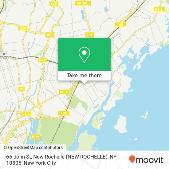 Mapa de 66 John St, New Rochelle (NEW ROCHELLE), NY 10805