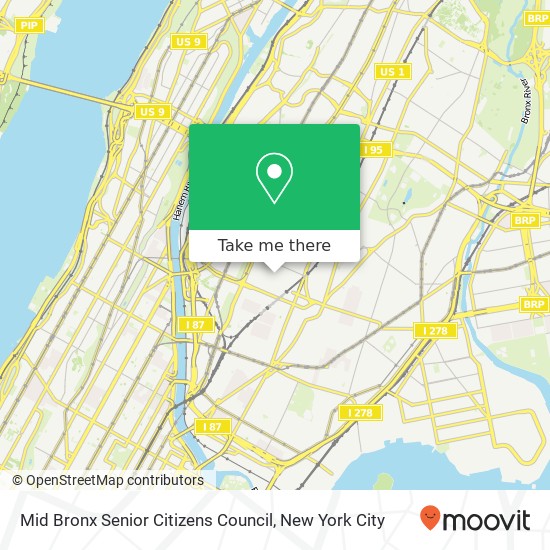 Mapa de Mid Bronx Senior Citizens Council, 964 Morris Ave