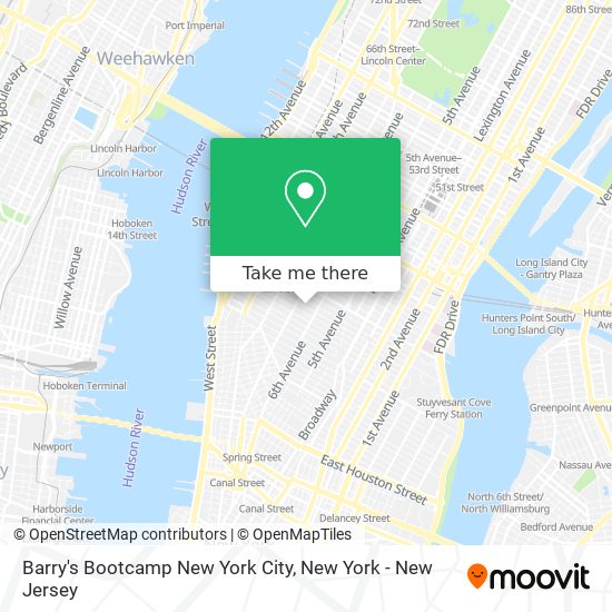 Mapa de Barry's Bootcamp New York City