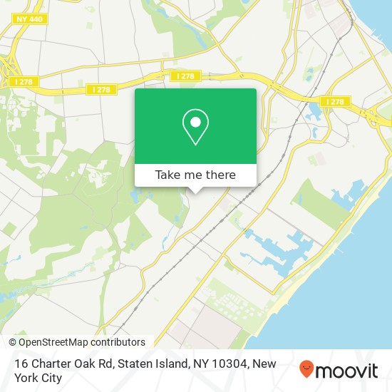Mapa de 16 Charter Oak Rd, Staten Island, NY 10304