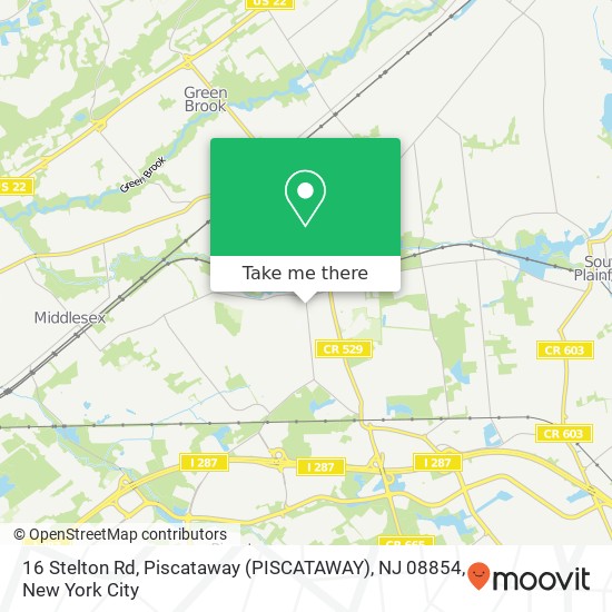 Mapa de 16 Stelton Rd, Piscataway (PISCATAWAY), NJ 08854