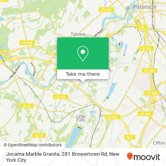 Mapa de Jocama Marble Granite, 281 Browertown Rd