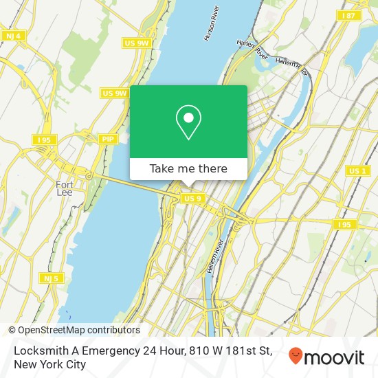 Mapa de Locksmith A Emergency 24 Hour, 810 W 181st St