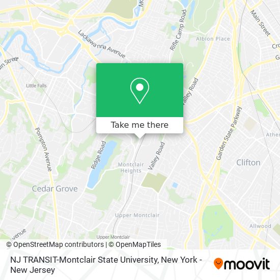 NJ TRANSIT-Montclair State University map