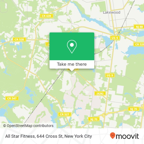 Mapa de All Star Fitness, 644 Cross St