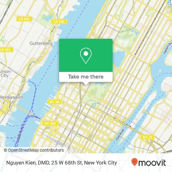 Mapa de Nguyen Kien, DMD, 25 W 68th St