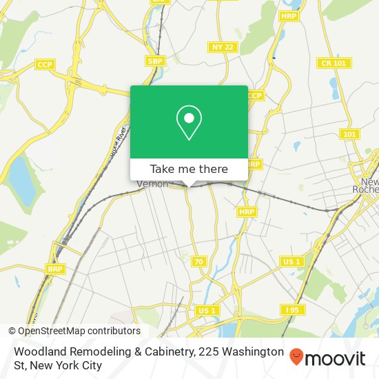 Mapa de Woodland Remodeling & Cabinetry, 225 Washington St