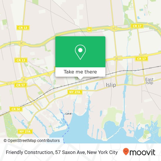Mapa de Friendly Construction, 57 Saxon Ave