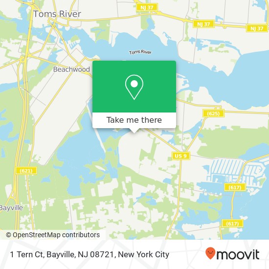 Mapa de 1 Tern Ct, Bayville, NJ 08721