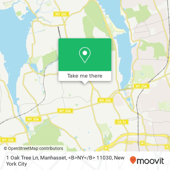 Mapa de 1 Oak Tree Ln, Manhasset, <B>NY< / B> 11030