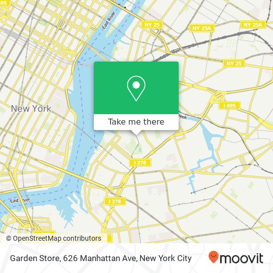 Mapa de Garden Store, 626 Manhattan Ave