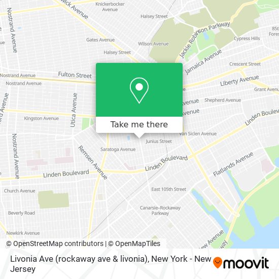 Mapa de Livonia Ave (rockaway ave & livonia)